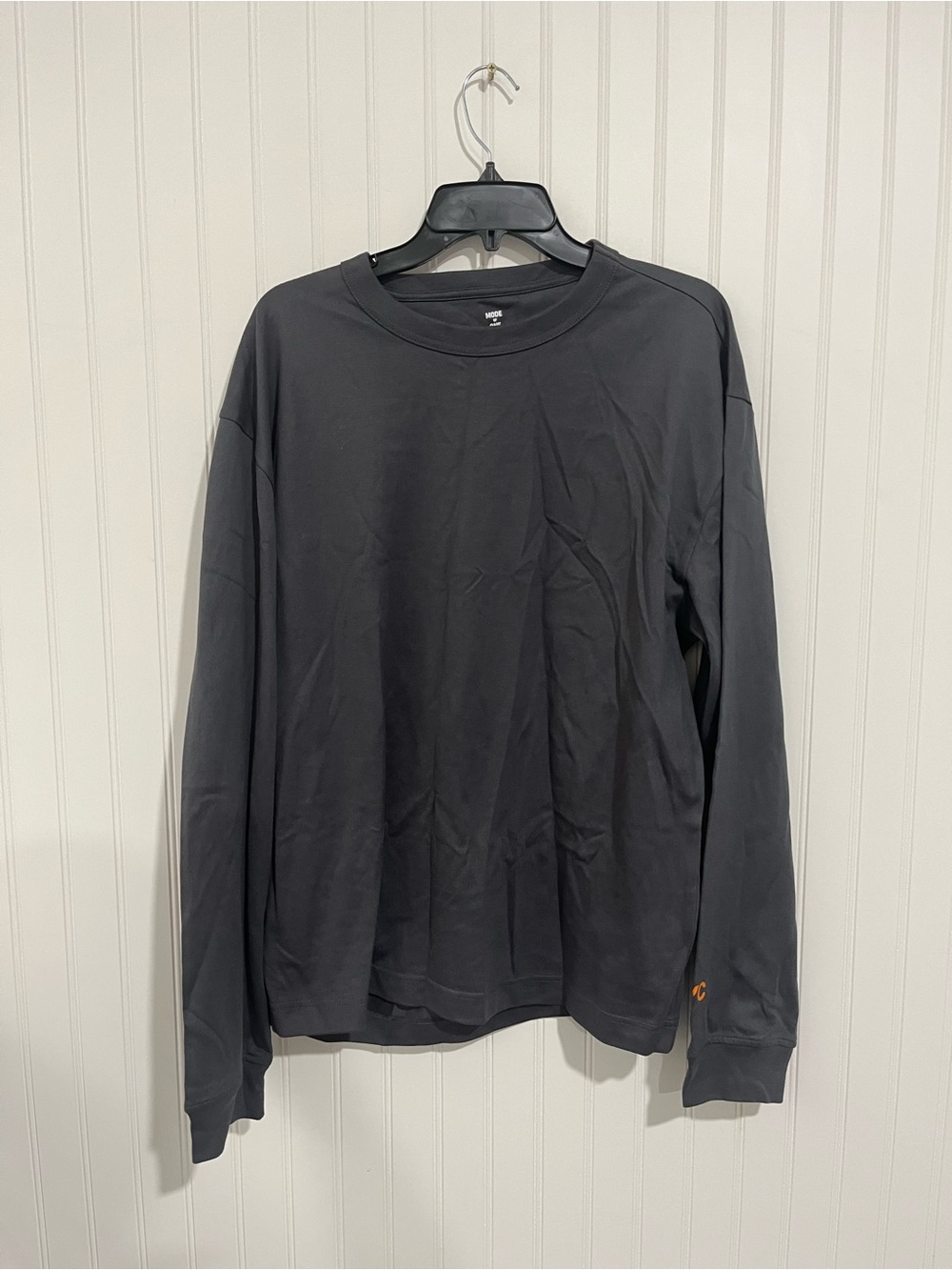 Men's Long Sleeve Crewneck Shirt - Black (Unbranded)